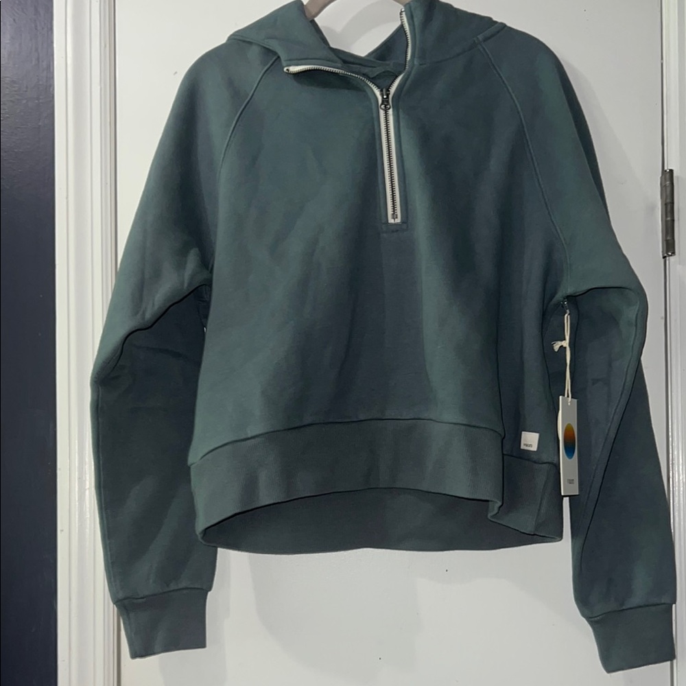 Vuori Forest Green Half-Zip Hoodie Sweater